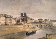 Corot Camille The Seine and the Quai give orfevres oil painting on canvas